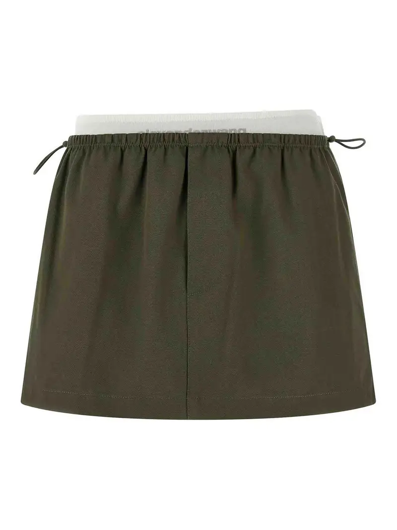 Gonna in vita a doppio strato Verde