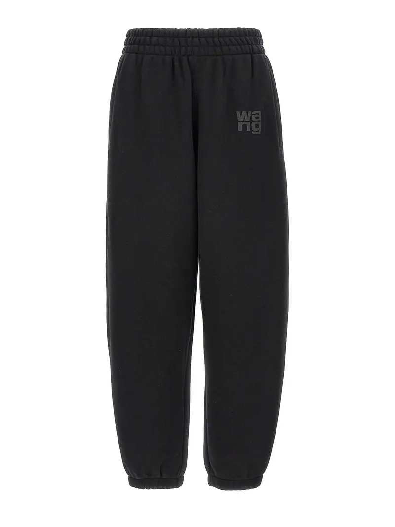 Joggers essenziali in Terry Nero
