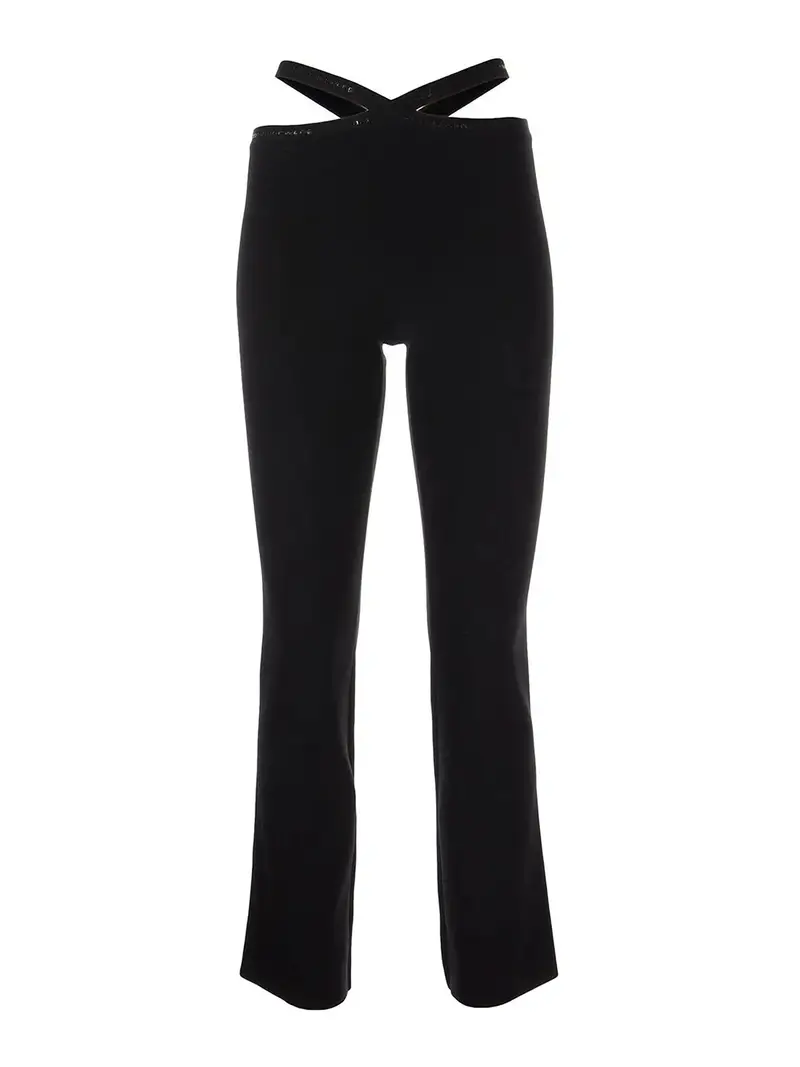 Leggings elasticizzati con logo e dettagli Nero