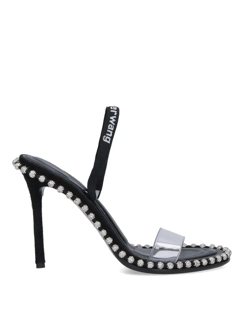 Sandali Con Strass Nero