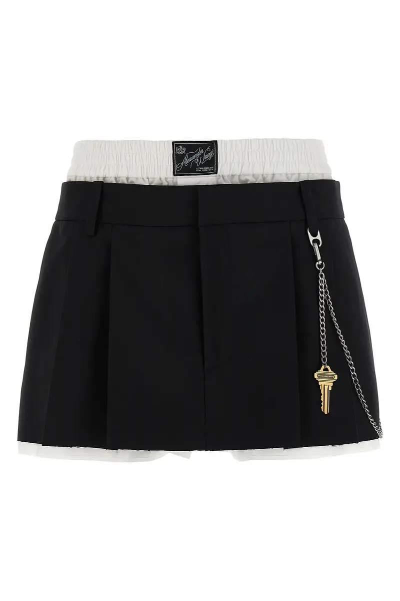 Skort 'Pre-Styled Pleated W/Chain' Bianco