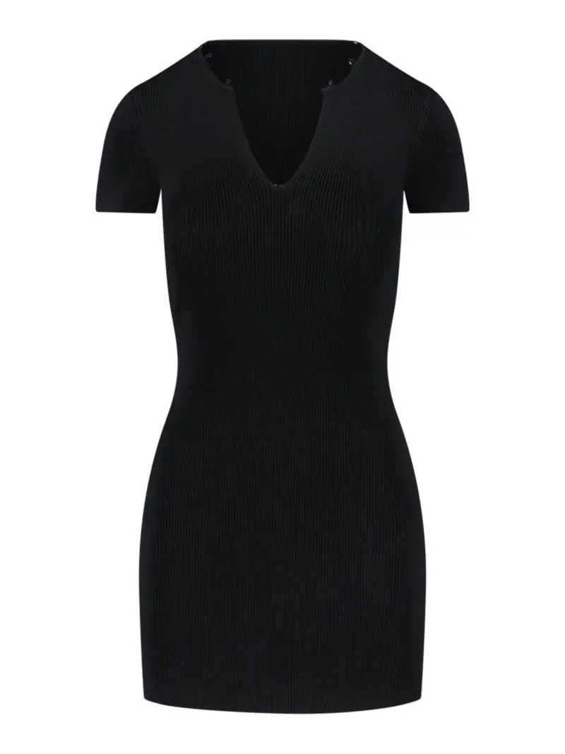 Vestito Mini In Misto Viscosa Nero