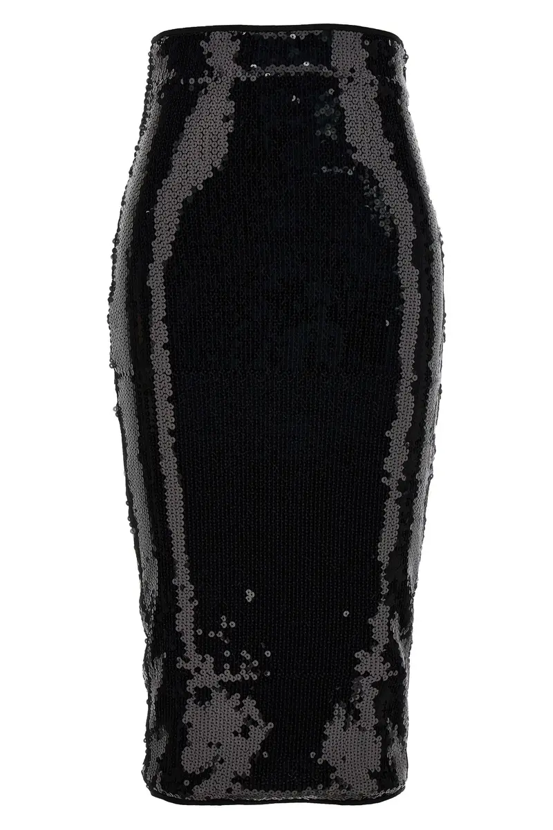 Gonna Midi Paillettes Nero