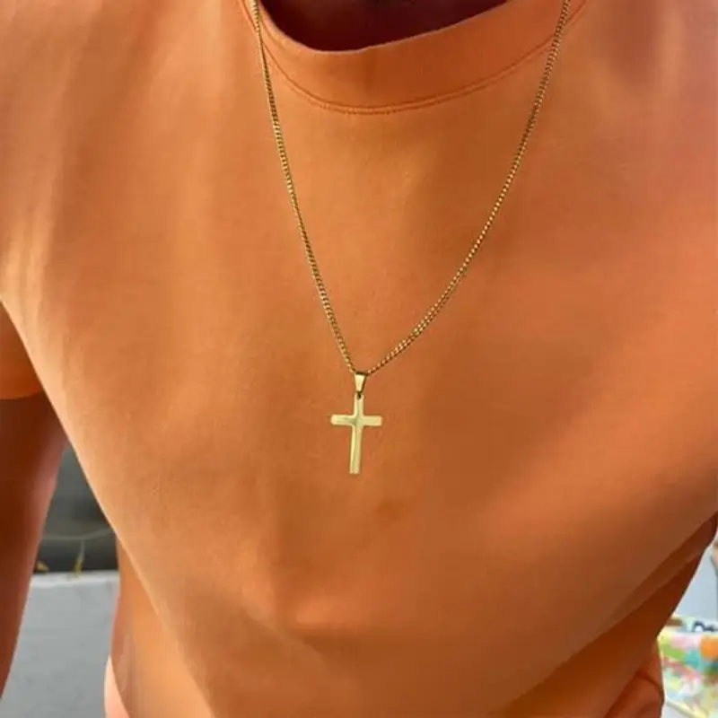 ALEXCRAFT Collana Croce Oro Crocifisso Uomo - Catenina Con Croce 60Cm D'Oro miniatura 3