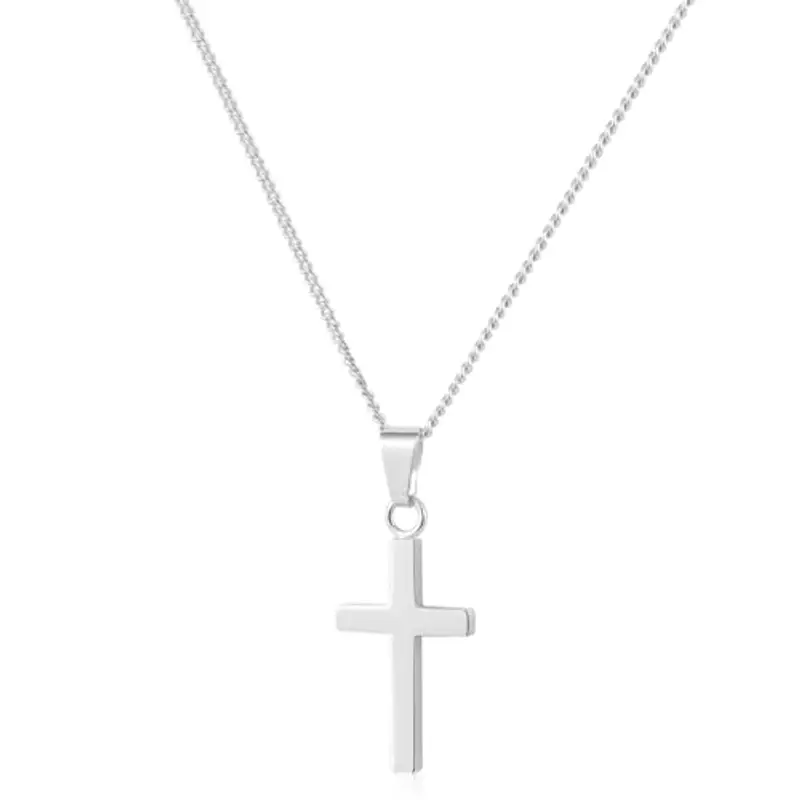 ALEXCRAFT Collana Croce Uomo Donna in Argento Acciaio - Catenina Cattolica con Pendente Crocifisso - Gioielli Unisex