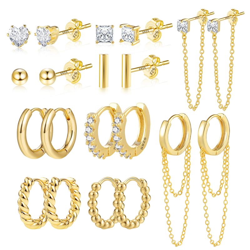 ALEXCRAFT Set Orecchini Lobo Oro Argento