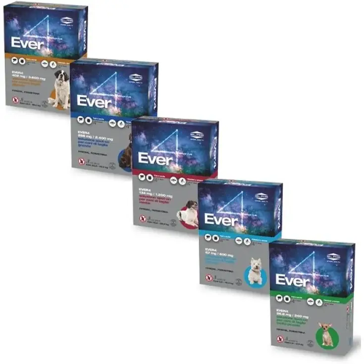 s.a. Ever4 Spot-On per Cani 4 Pipette - XS 1,5 - 4 Kg