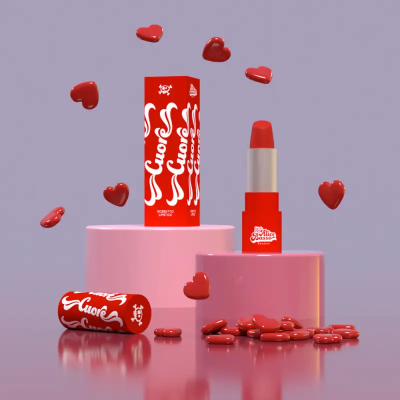 Labbra Cuore - Rossetto Rosso - Rossetti miniatura 4