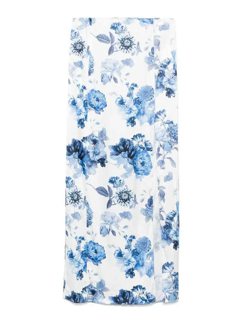 Gonna lunga stampata a stephine Blu