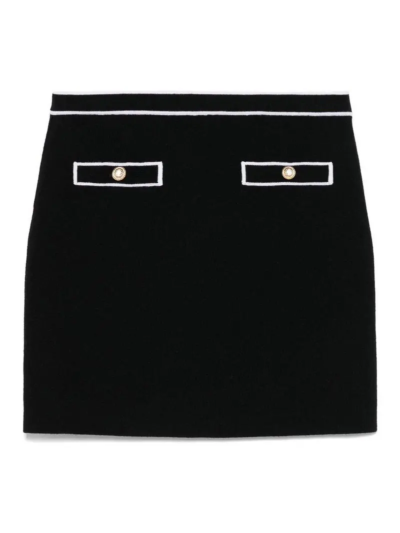 Mini gonna di cotone Nero