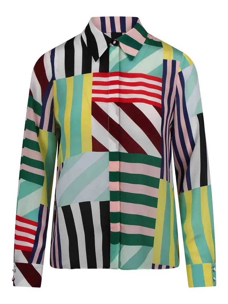 Top Con Abbottonatura Willa Sorbet Stripe Multicolore