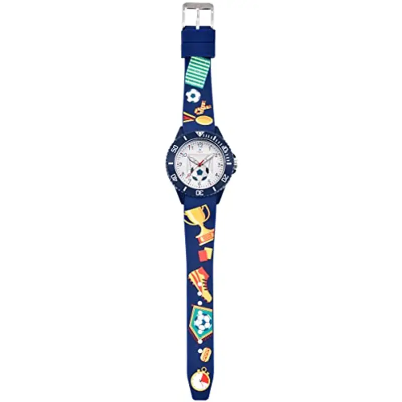 Alienwork Calcio Ragazzi Orologio di Apprendimento Bambini Ragazzi Blu Marino Bracciale in Silicone Multicolore bambini Impermeabile 5 ATM Tempo di Apprendimento miniatura 3