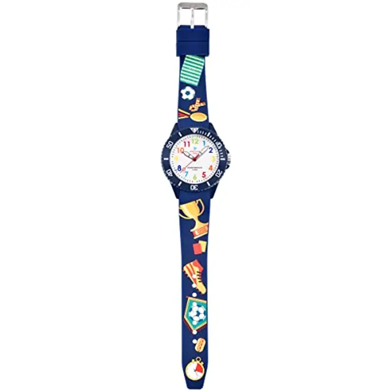 Alienwork Calcio Ragazzi Orologio di Apprendimento Bambini Ragazzi Ragazze Blu Marino Bracciale in Silicone Multicolore bambini Impermeabile 5 ATM Tempo di Apprendimento miniatura 3
