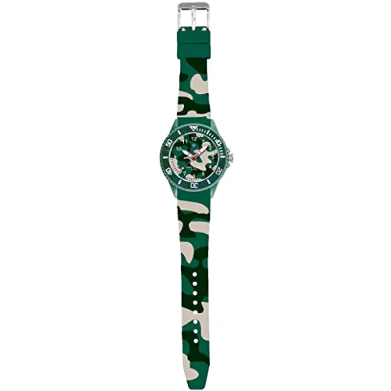 Alienwork Kids Orologio di Apprendimento Bambini Ragazzi Ragazze Verde esercito Bracciale in Silicone Camouflage bambini Impermeabile 5 ATM Tempo di Apprendimento miniatura 3