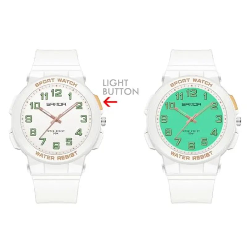 Alienwork Orologio Bambini Ragazzi Ragazze Bianco bambini Impermeabile 5 ATM Sport miniatura 2