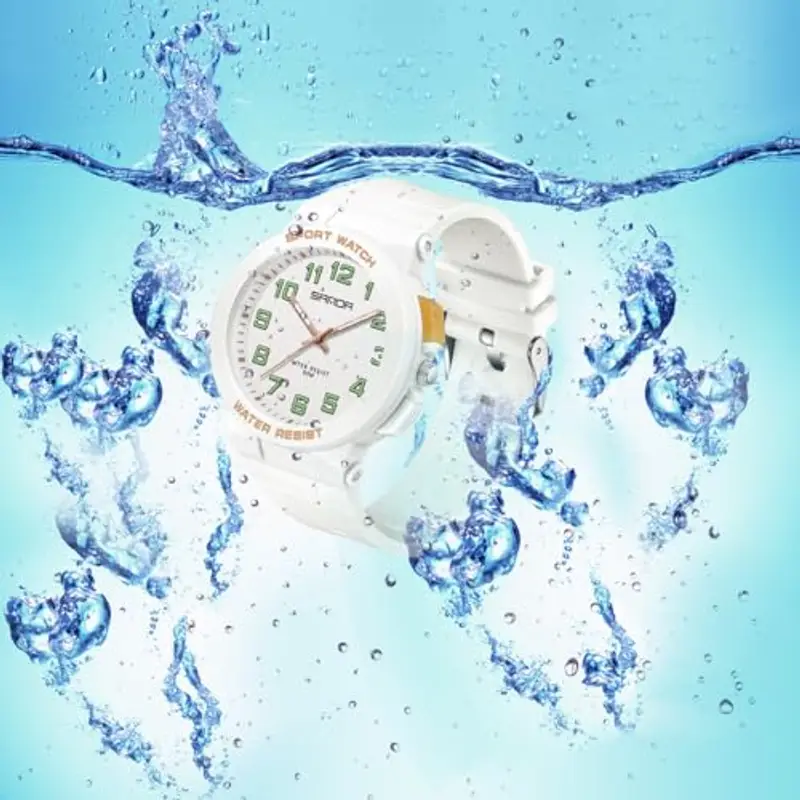 Alienwork Orologio Bambini Ragazzi Ragazze Bianco bambini Impermeabile 5 ATM Sport miniatura 3