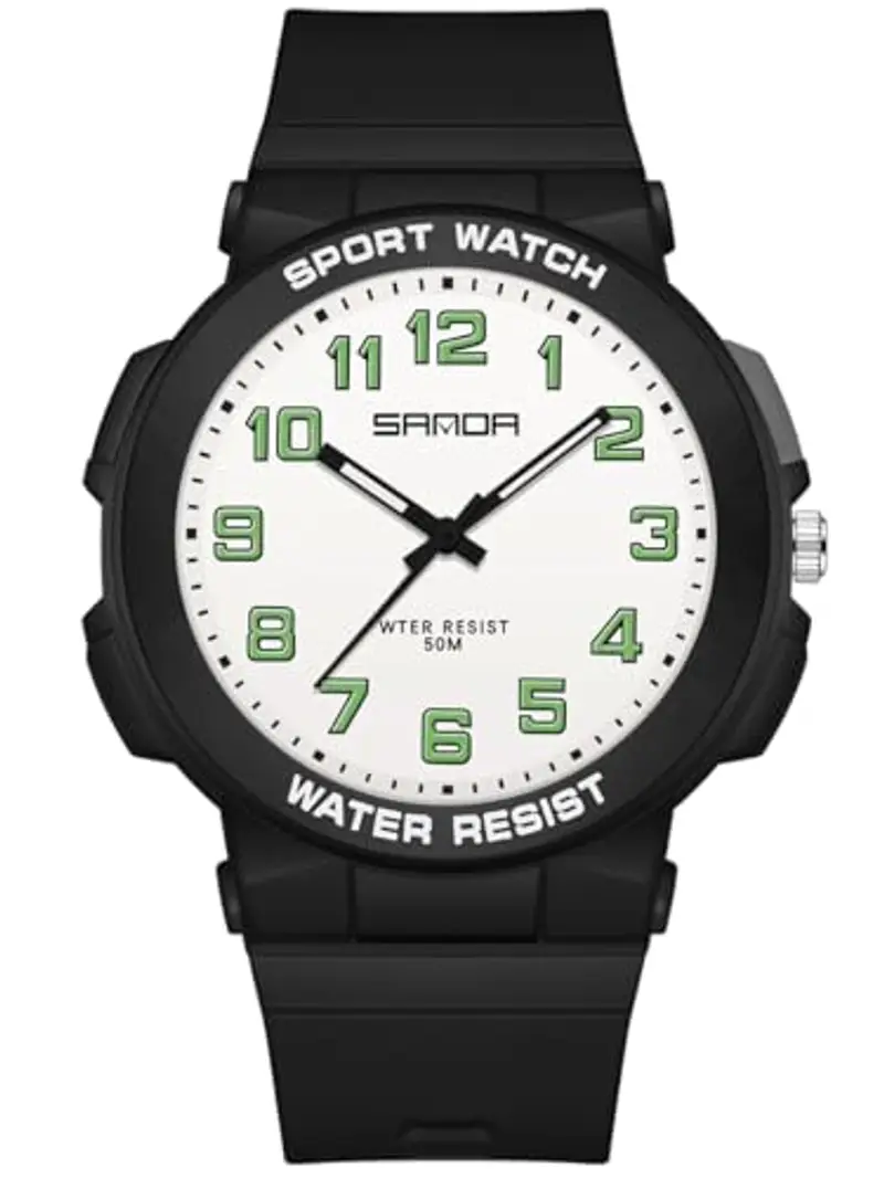 Alienwork Orologio Bambini Ragazzi Ragazze Nero Bianco bambini Impermeabile 5 ATM Sport