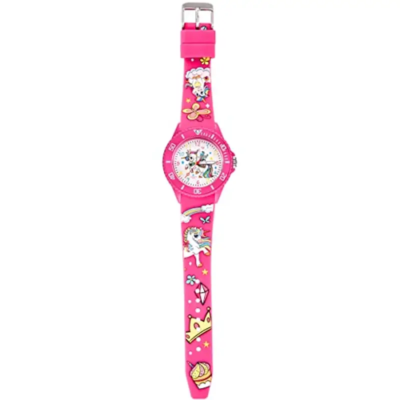 Alienwork Unicorno Ragazza Orologio di Apprendimento Bambini Ragazze Pink Bracciale in Silicone Multicolore bambini Impermeabile 5 ATM Tempo di Apprendimento miniatura 3