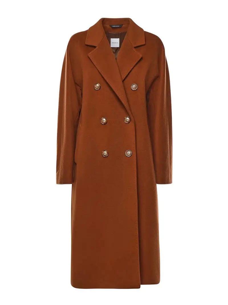 Cappotto In Lana E Cashmere Doppio Strato Marrone