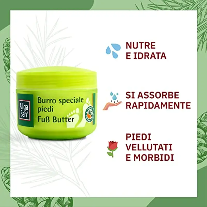Allga San Burro Speciale Piedi - Crema Piedi Secchi e Screpolati, 200 ml - Idratante e Profumata per Piedi Vellutati Fin dalle Prime Applicazioni - Con Burro di Karitè e Burro di Cacao miniatura 2