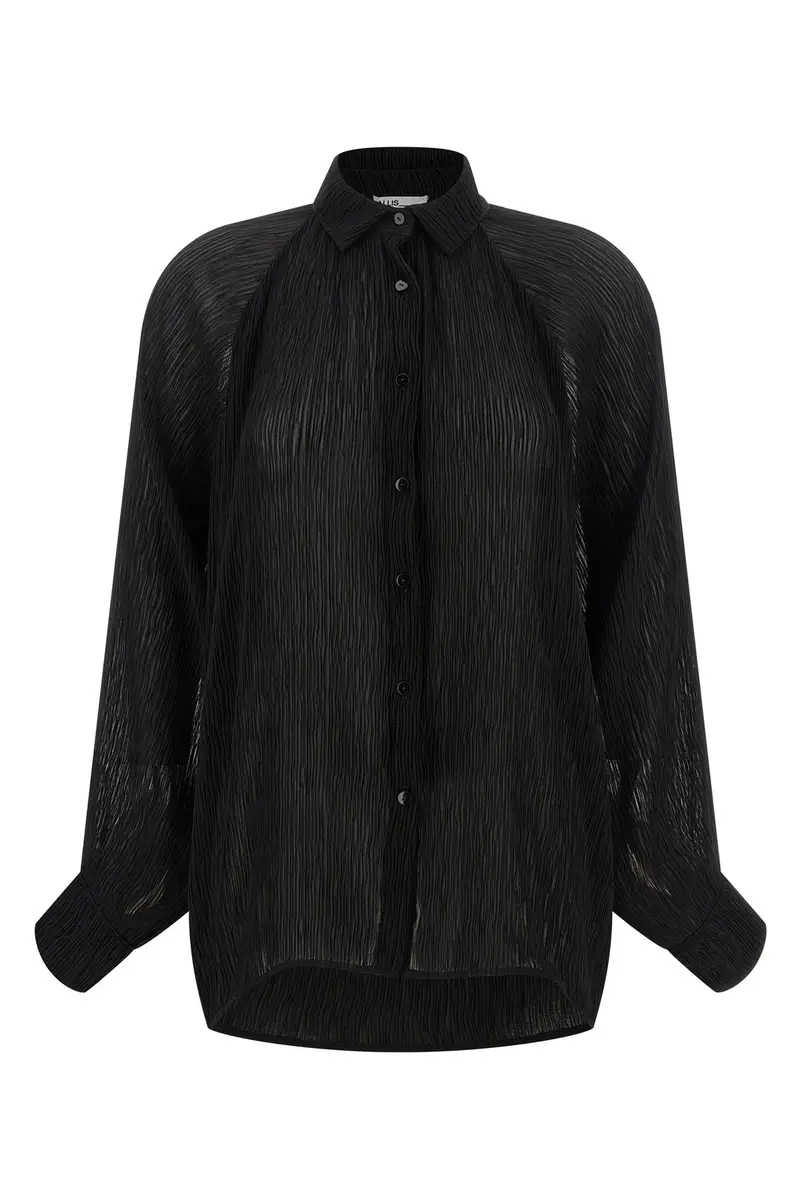 Camicia Plissé Nero