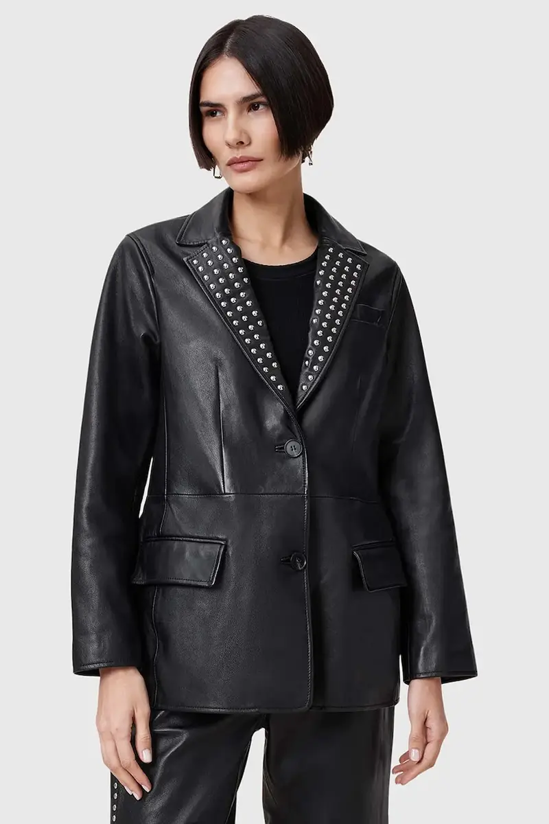 blazer in pelle CORINNA colore nero W037LC