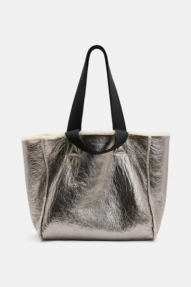 borsa in pelle a doppia faccia IZZY SHEARLING colore marrone W056XB