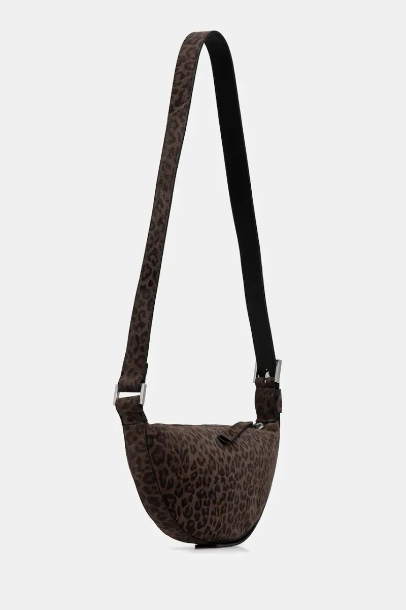 borsa in pelle scamosciata HALFMOON colore marrone W355XD miniatura 2