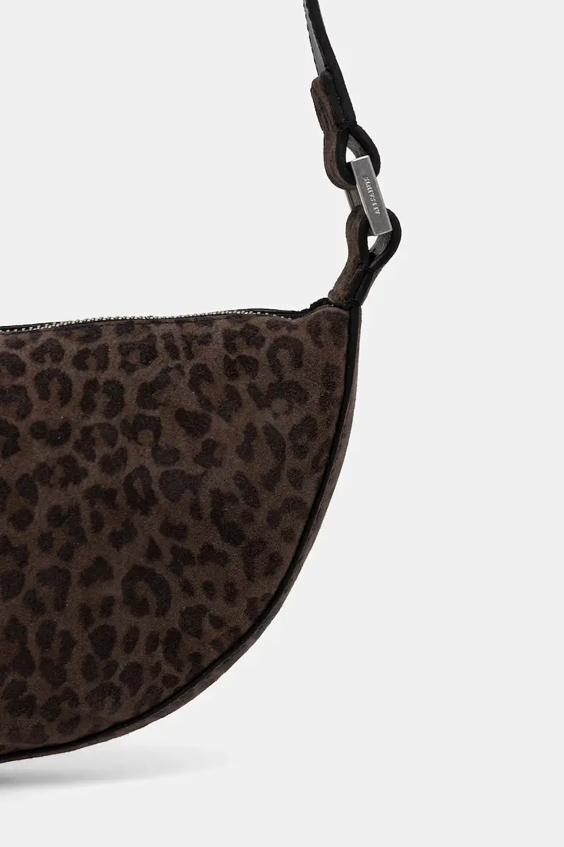 borsa in pelle scamosciata HALFMOON colore marrone W355XD miniatura 3