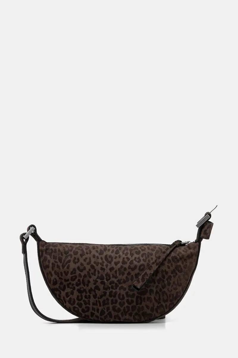 borsa in pelle scamosciata HALFMOON colore marrone W355XD