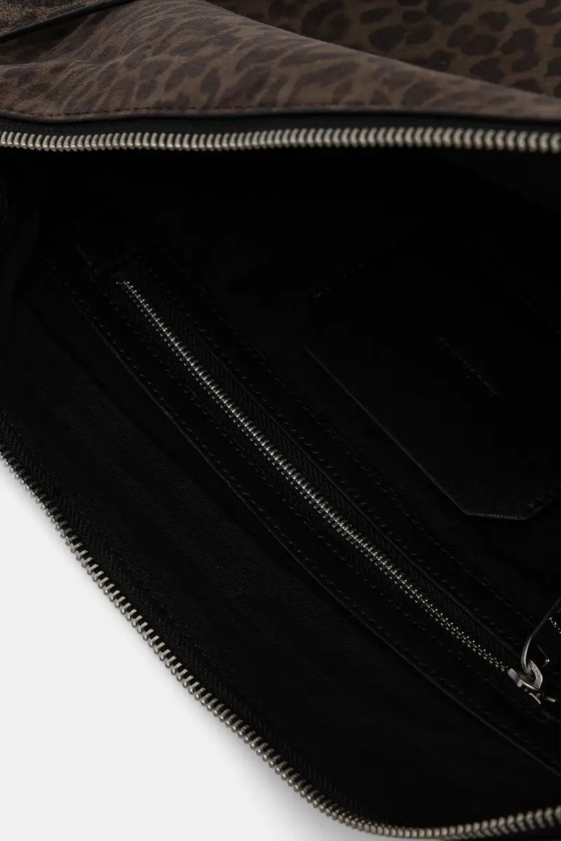 borsa in pelle scamosciata HALFMOON colore marrone W357XD miniatura 5