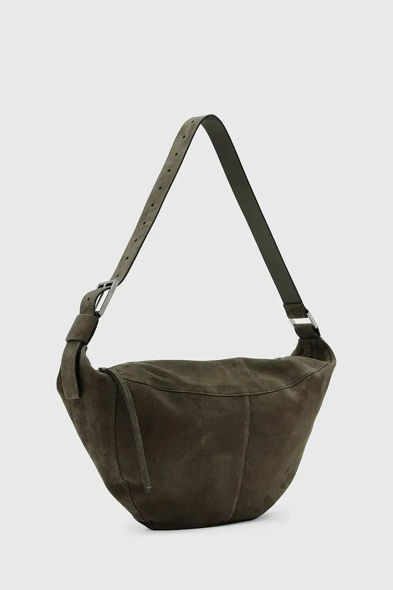 borsa in pelle scamosciata LUNA colore marrone W388XD miniatura 3