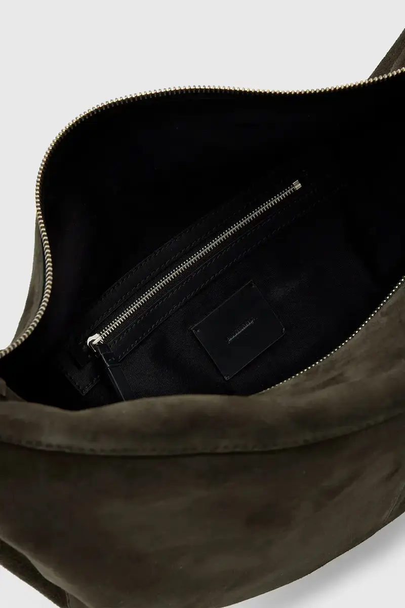 borsa in pelle scamosciata LUNA colore marrone W388XD miniatura 5