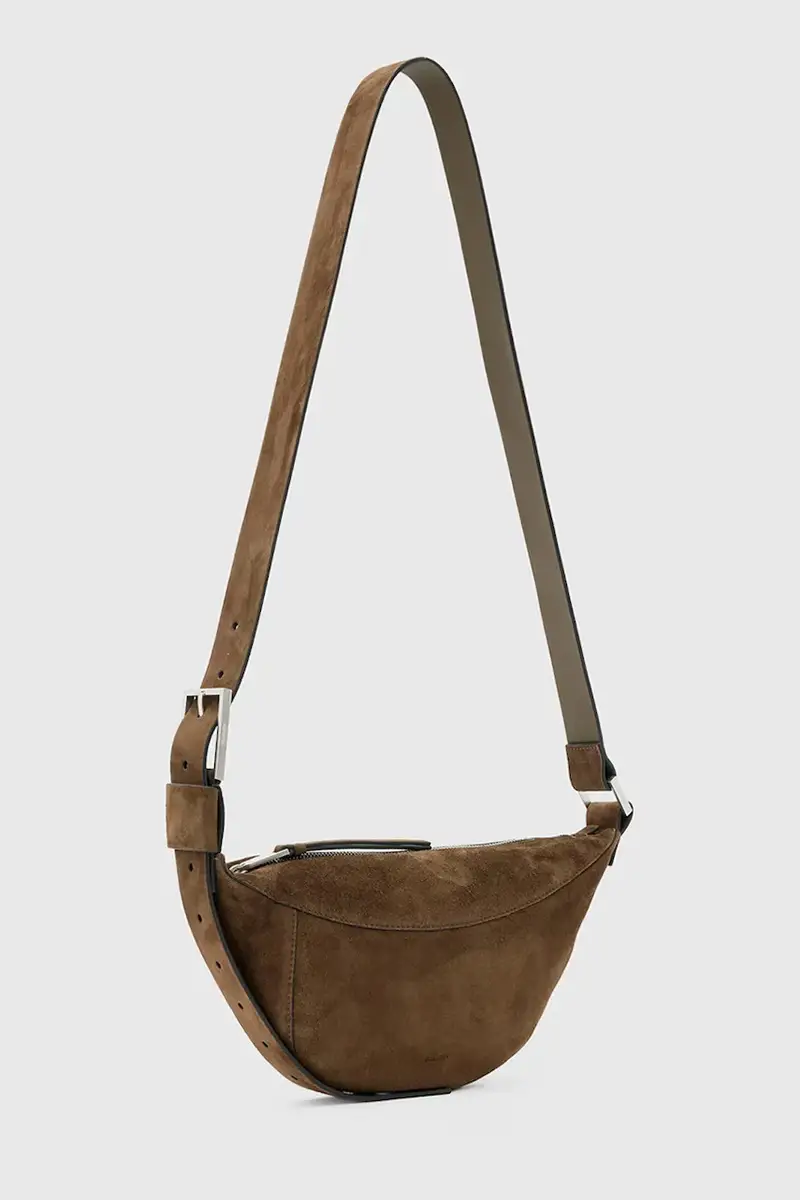 borsa in pelle scamosciata LUNA Marrone miniatura 2