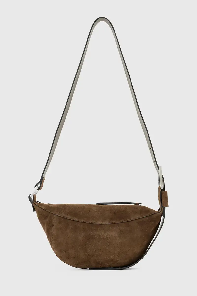 borsa in pelle scamosciata LUNA Marrone miniatura 3