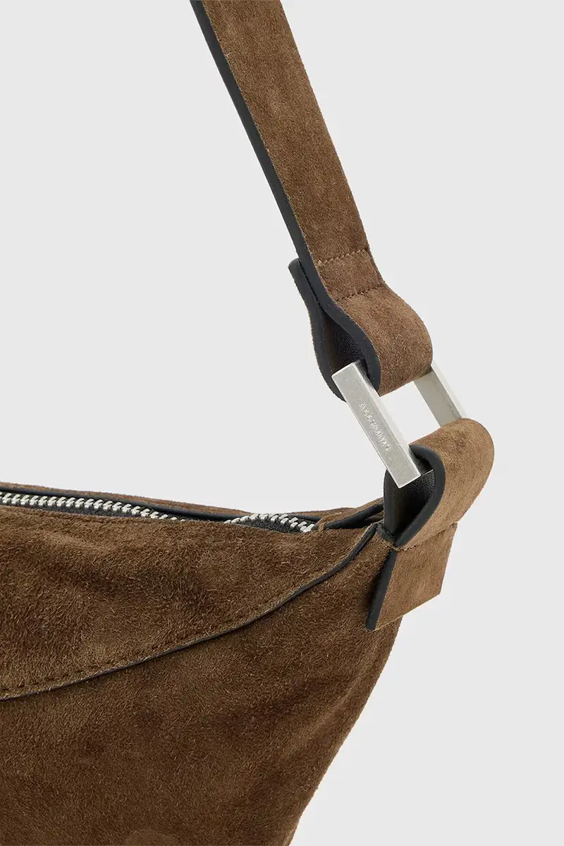 borsa in pelle scamosciata LUNA Marrone miniatura 5