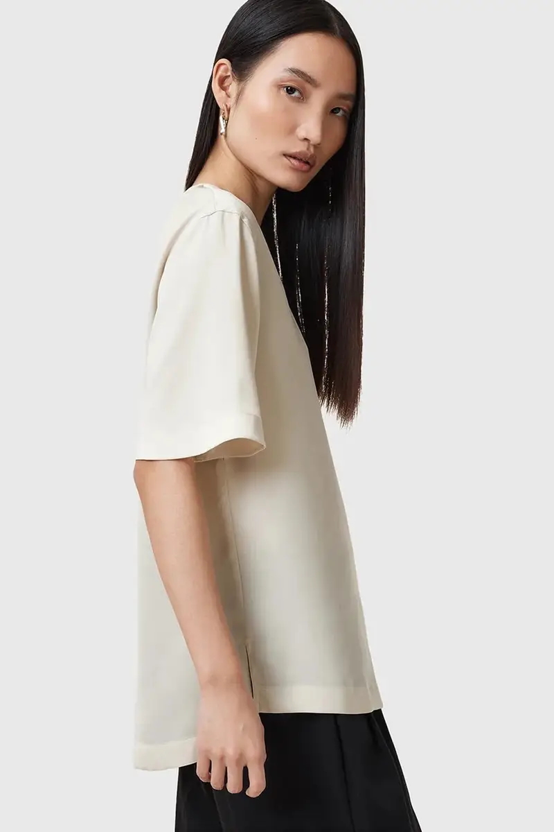 camicetta AMELIE donna colore bianco W032PC Beige miniatura 5