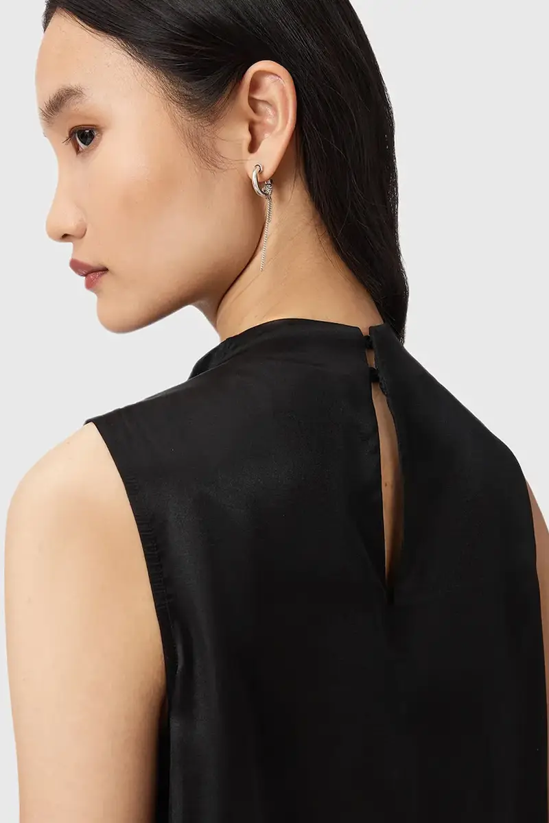 camicetta con seta HERELA colore nero W011PD miniatura 3