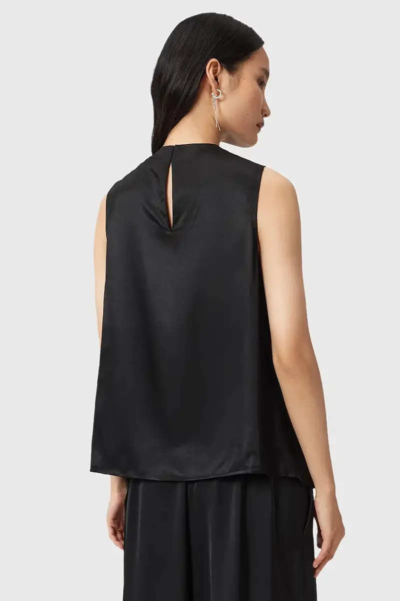 camicetta con seta HERELA colore nero W011PD miniatura 4