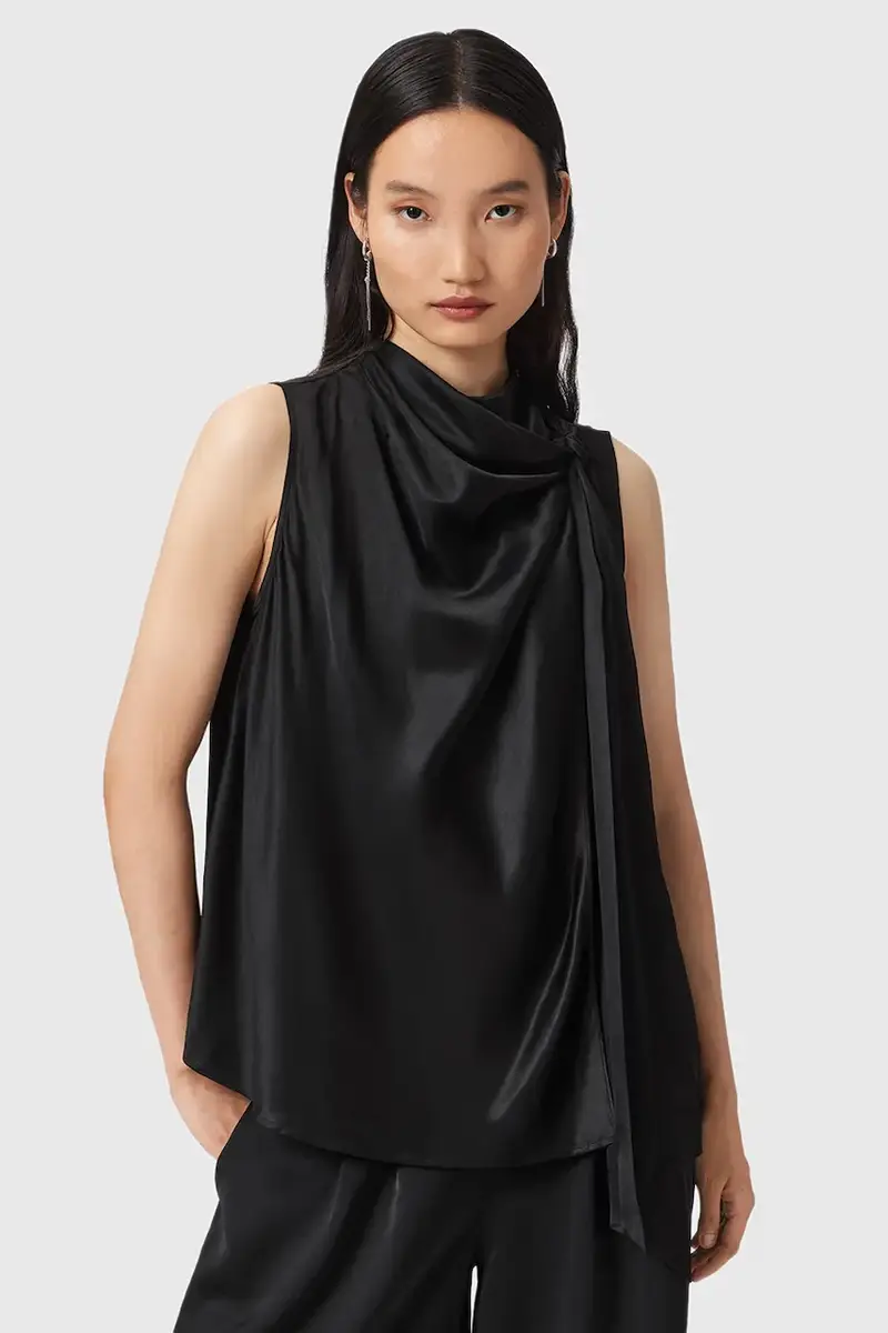 camicetta con seta HERELA colore nero W011PD