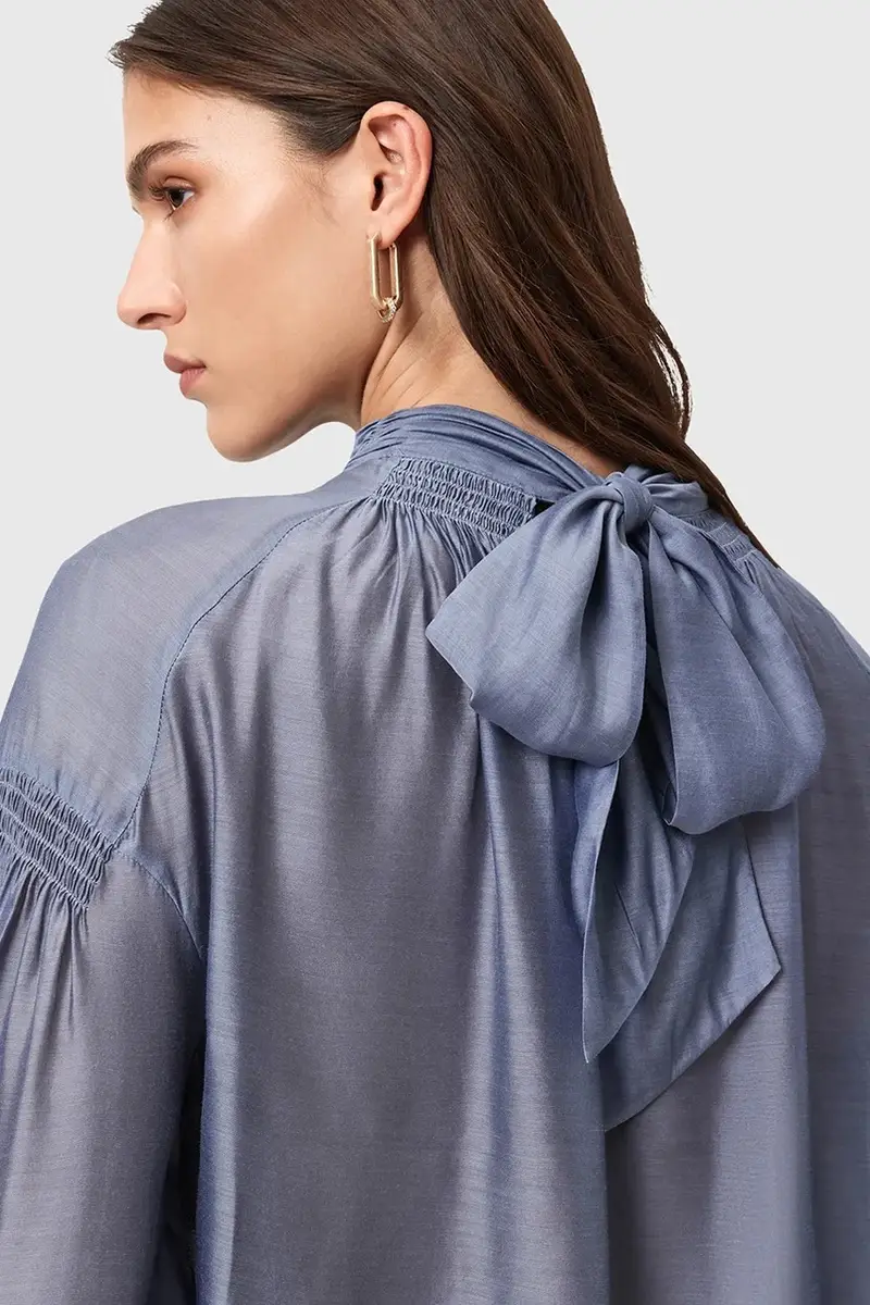 camicetta con seta PEARLA colore violetto W027PD miniatura 3