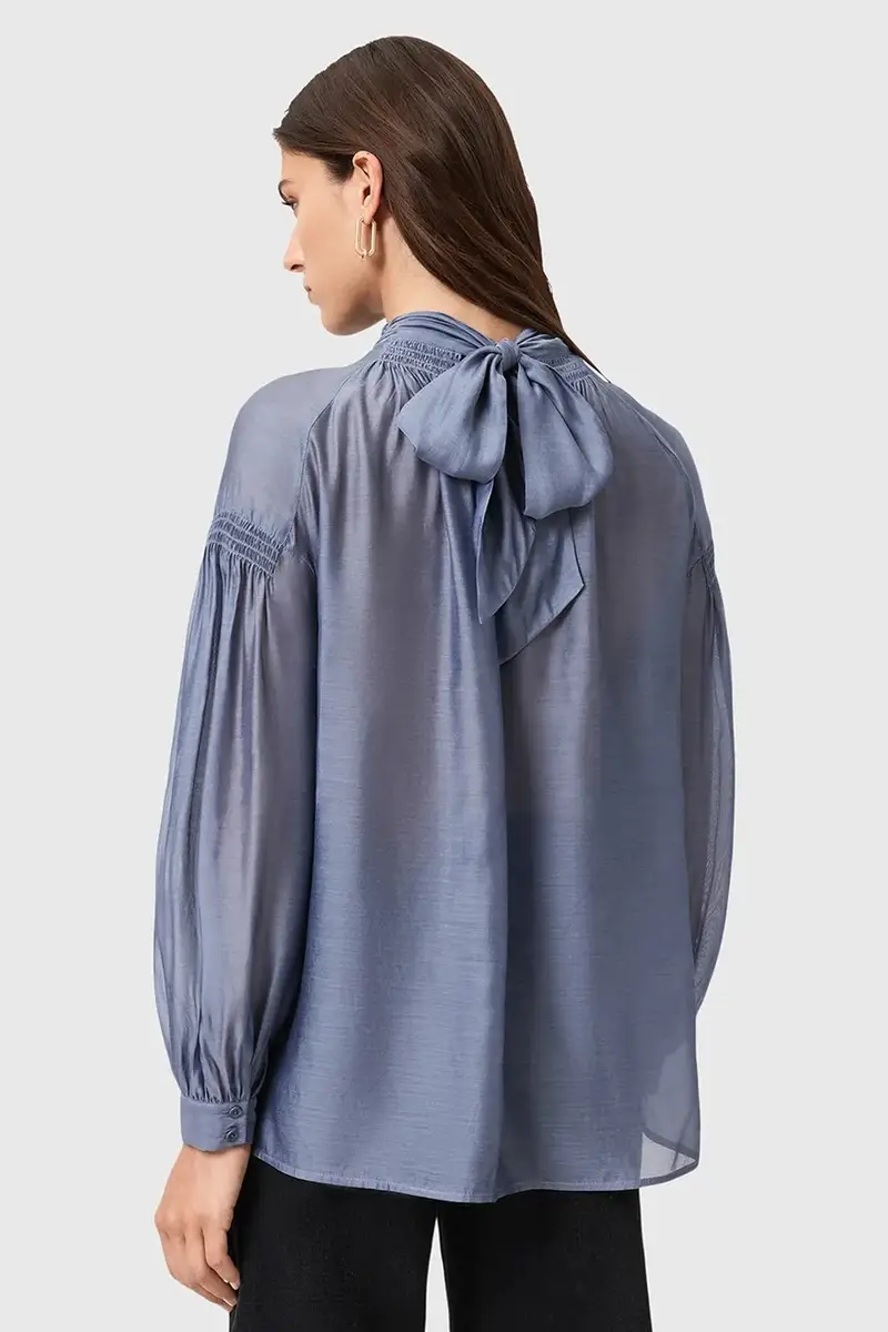 camicetta con seta PEARLA colore violetto W027PD miniatura 5