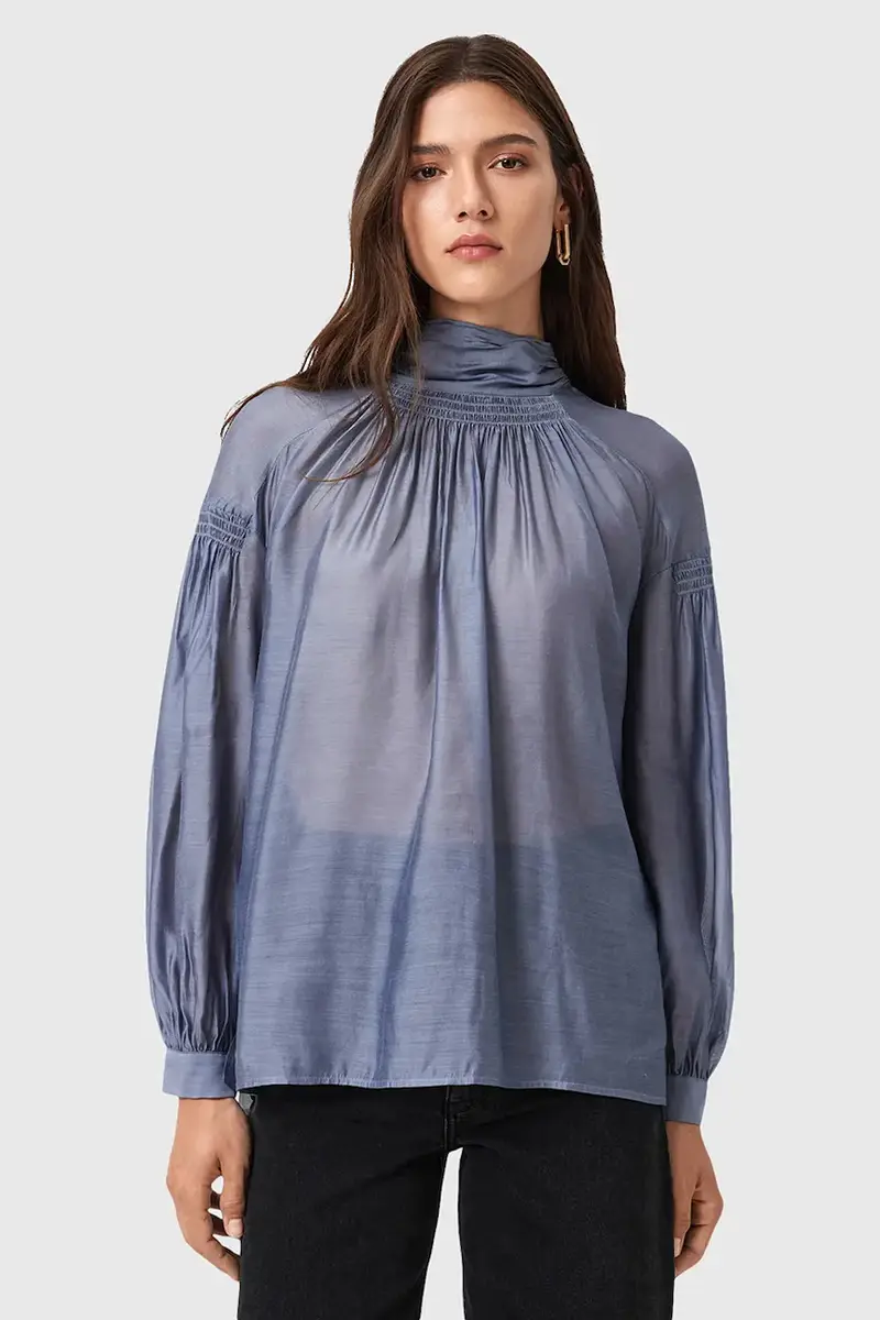 camicetta con seta PEARLA colore violetto W027PD