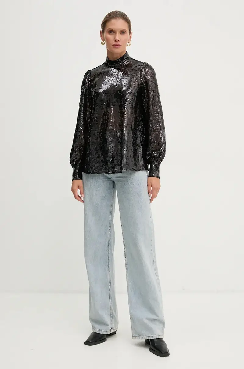 camicetta donna colore nero W032PB miniatura 2