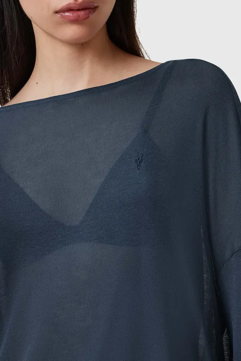 camicetta FRANCECSO donna colore blu W165JB miniatura 2