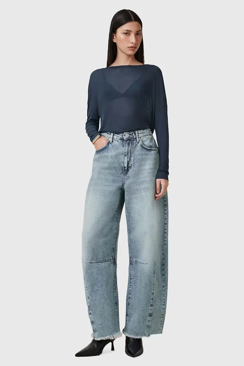 camicetta FRANCECSO donna colore blu W165JB miniatura 4