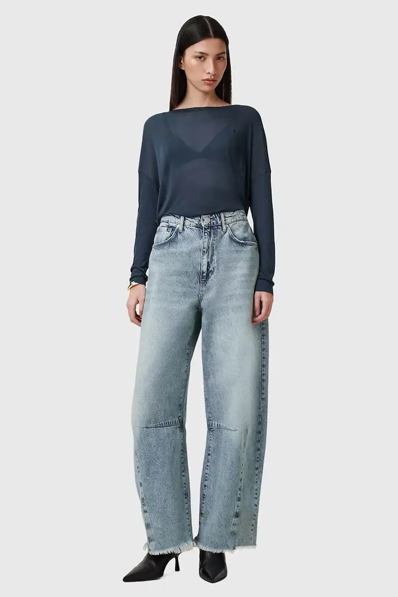 camicetta FRANCECSO donna colore blu W165JB miniatura 5