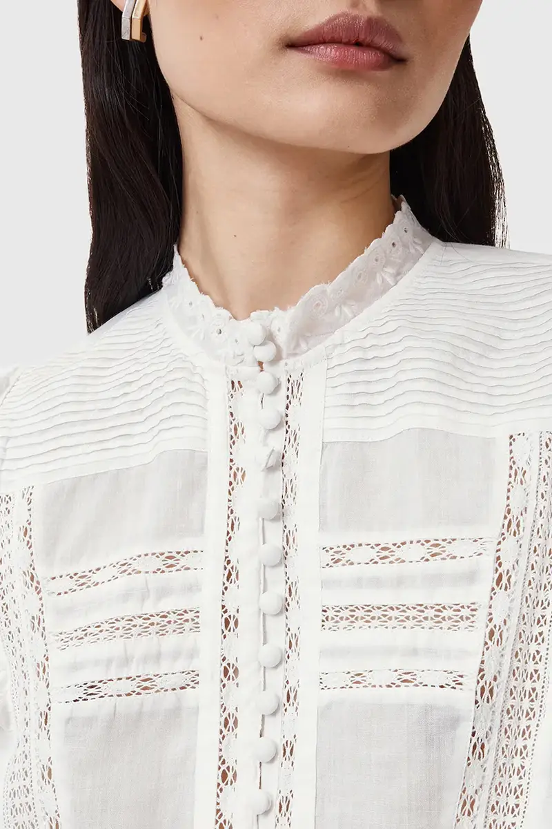 camicetta in cotone HEATHER donna colore bianco W038PC miniatura 2