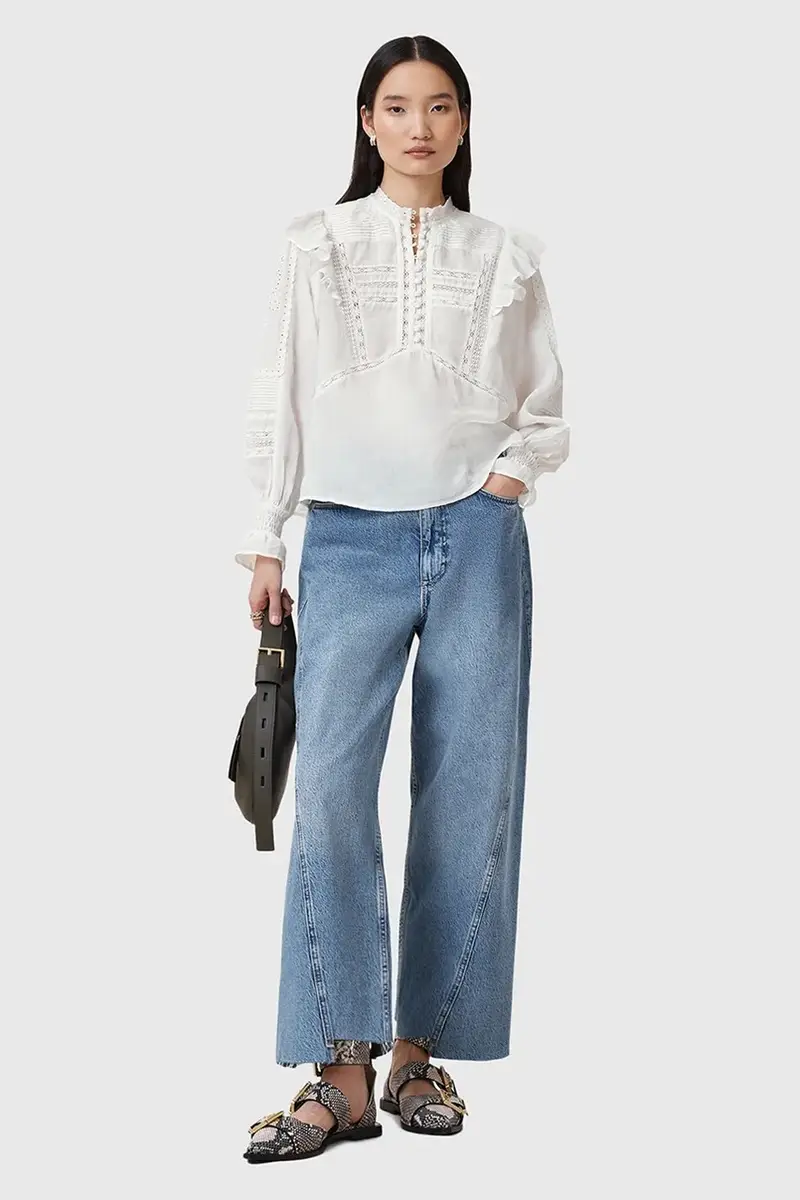 camicetta in cotone HEATHER donna colore bianco W038PC miniatura 5