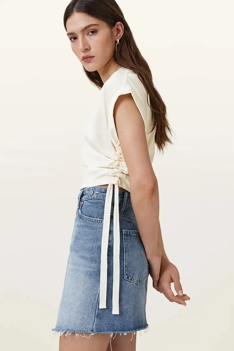 camicetta MIRA SATIN donna colore bianco W054JC miniatura 2